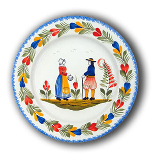 French Folk Art - Quimper Faience Plate